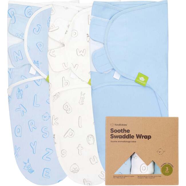 3-Pack SOOTHE Swaddle Wraps, ABC Land Cloud