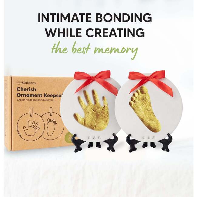 CHERISH Baby Handprint Keepsake Ornament, Gold Paint - Wall Décor - 6