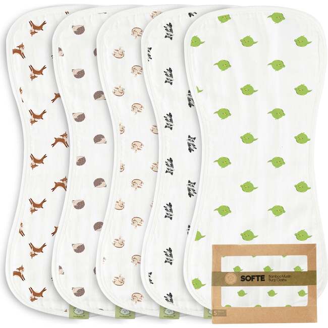 SOFTE Muslin Baby Burp Cloth, KeaFriends