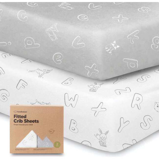Fitted Crib Sheet, ABC Land Cloud