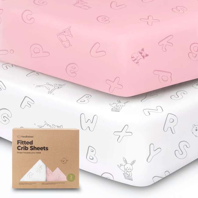 Fitted Crib Sheet, ABC Land Rose