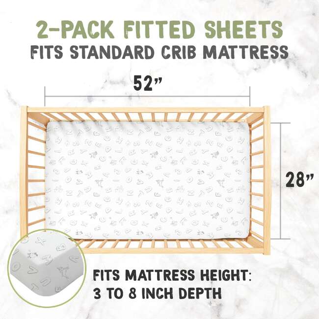 Fitted Crib Sheet, ABC Land Rose - Crib Sheets - 2