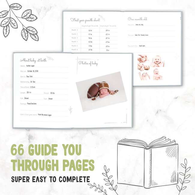 SKETCH Baby First Years Memory Book, Dust Gray - Wall Décor - 3