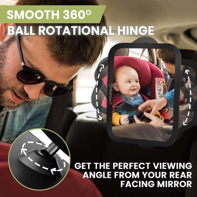 Baby Car Seat Mirror, Regular, Matte Black - Car Seat Accessories - 5