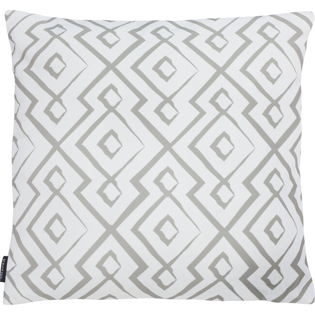 Lansana Outdoor Pillow, Grey/White