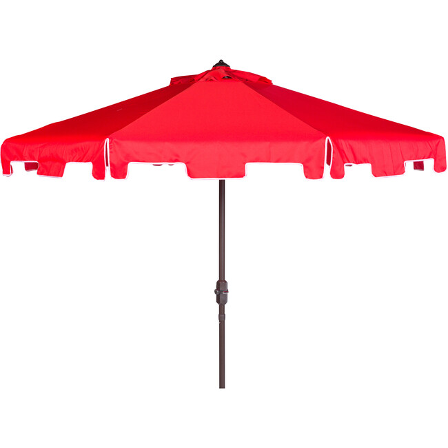 UV-Resistant Zimmerman 9' Crank Push-Button Tilt Umbrella, Red