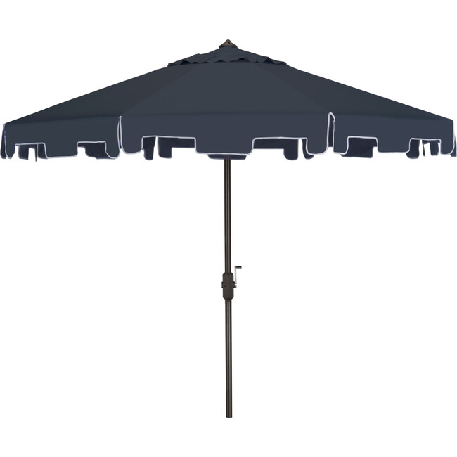 UV-Resistant Zimmerman 9' Crank Push-Button Tilt Umbrella, Navy