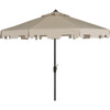 UV-Resistant Zimmerman 9' Crank Push-Button Tilt Umbrella, Beige - Outdoor Home - 1 - thumbnail