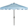 UV-Resistant Zimmerman 9' Crank Push-Button Tilt Umbrella, Light Blue - Outdoor Home - 1 - thumbnail