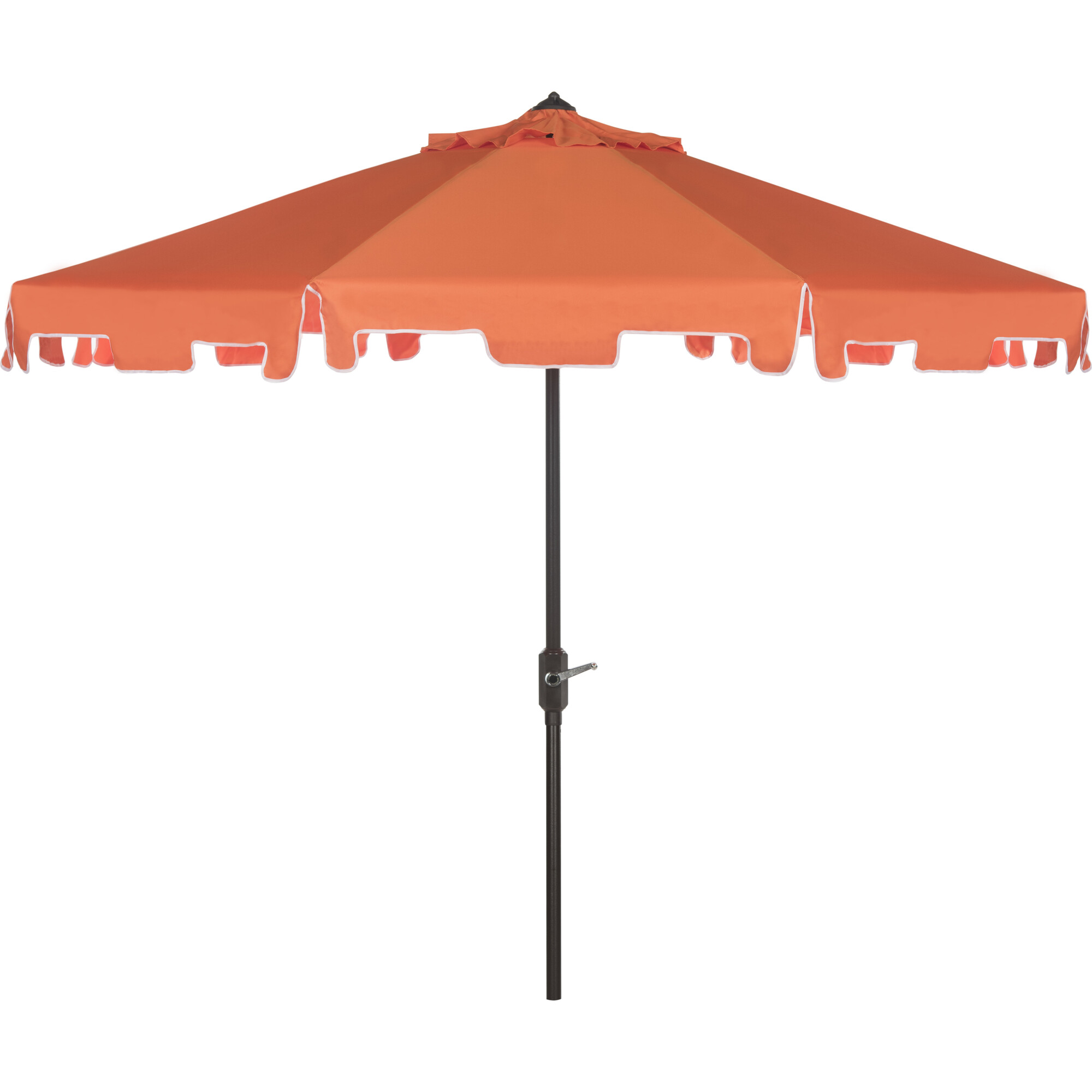 UV-Resistant Zimmerman 9' Crank Push-Button Tilt Umbrella, Orange - Outdoor Home - 1