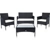 Abdul 4-Piece Living Set, Black - Outdoor Home - 1 - thumbnail