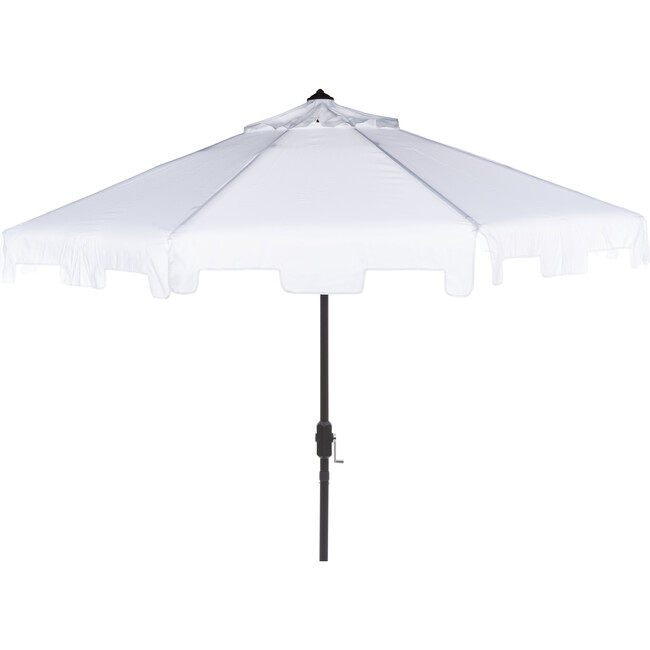 UV-Resistant Zimmerman 9' Crank Push-Button Tilt Umbrella, White