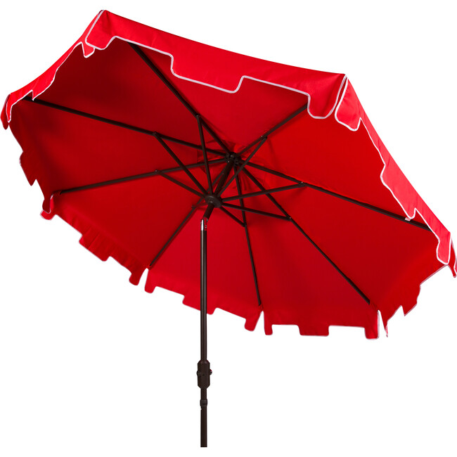 UV-Resistant Zimmerman 9' Crank Push-Button Tilt Umbrella, Red
