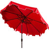 UV-Resistant Zimmerman 9' Crank Push-Button Tilt Umbrella, Red - Outdoor Home - 2