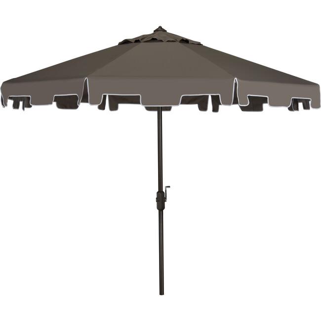 UV-Resistant Zimmerman 9' Crank Push-Button Tilt Umbrella, Grey