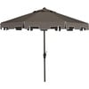 UV-Resistant Zimmerman 9' Crank Push-Button Tilt Umbrella, Grey - Outdoor Home - 1 - thumbnail