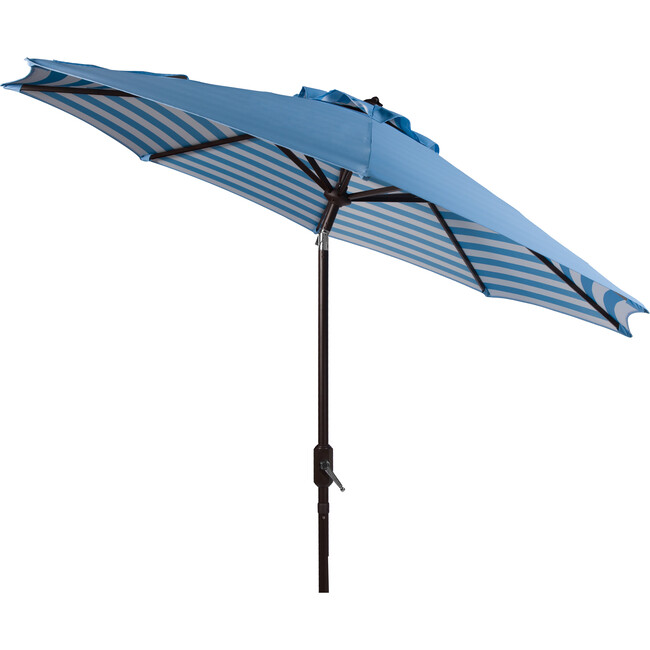 Athens Inside-Out Striped 9' Auto Tilt Umbrella, Light Blue
