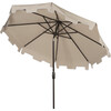 UV-Resistant Zimmerman 9' Crank Push-Button Tilt Umbrella, Beige - Outdoor Home - 2 - thumbnail