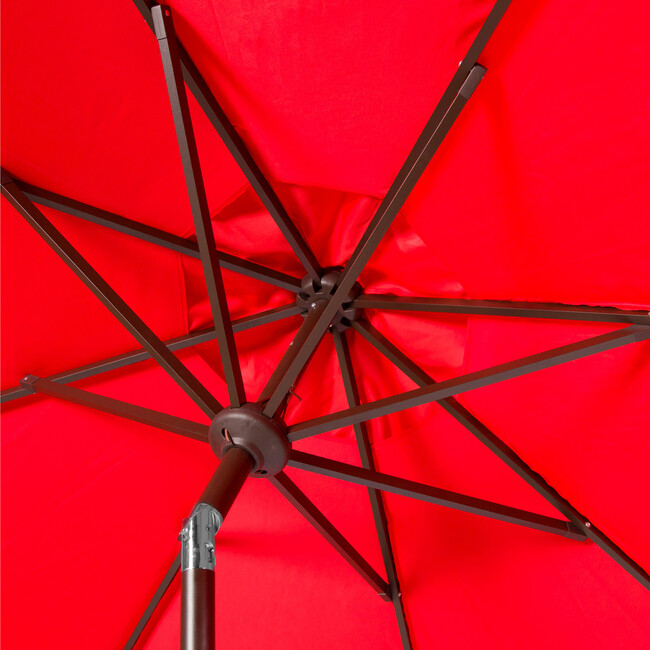 UV-Resistant Zimmerman 9' Crank Push-Button Tilt Umbrella, Red - Outdoor Home - 3