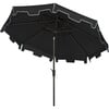 UV-Resistant Zimmerman 9' Crank Push-Button Tilt Umbrella, Black/White - Outdoor Home - 2