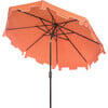 UV-Resistant Zimmerman 9' Crank Push-Button Tilt Umbrella, Orange - Outdoor Home - 2