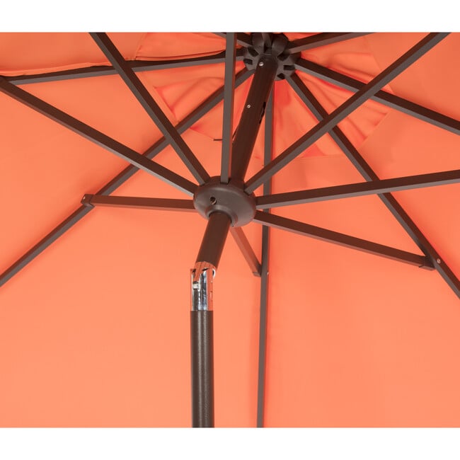 UV-Resistant Zimmerman 9' Crank Push-Button Tilt Umbrella, Orange - Outdoor Home - 3