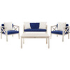Nunzio 4-Piece Outdoor Set with Accent Pillows, White/Blue - Outdoor Home - 1 - thumbnail