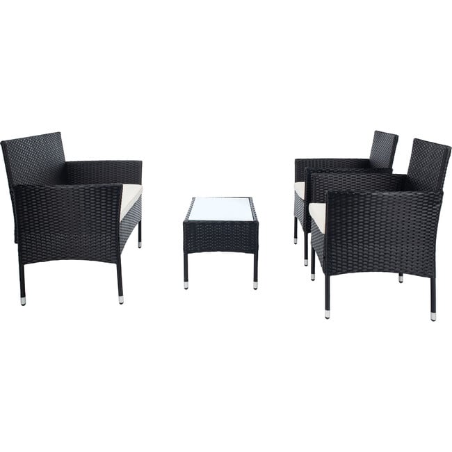 Abdul 4-Piece Living Set, Black - Outdoor Home - 3