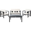 Montez 4-Piece Outdoor Set with Accent Pillows, Black/Cream - Outdoor Home - 1 - thumbnail