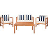 Montez 4-Piece Outdoor Set with Accent Pillows, Navy Stripe/Natural - Outdoor Home - 1 - thumbnail