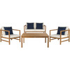 Montez 4-Piece Outdoor Set with Accent Pillows, Natural/Navy - Outdoor Home - 1 - thumbnail