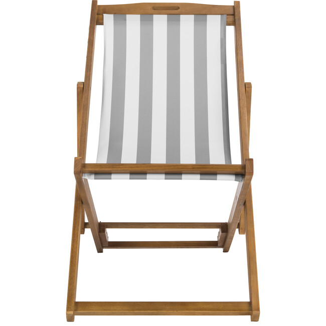 Set of 2 Loren Foldable Sling Chairs, Grey Stripe/Natural - Outdoor Home - 5