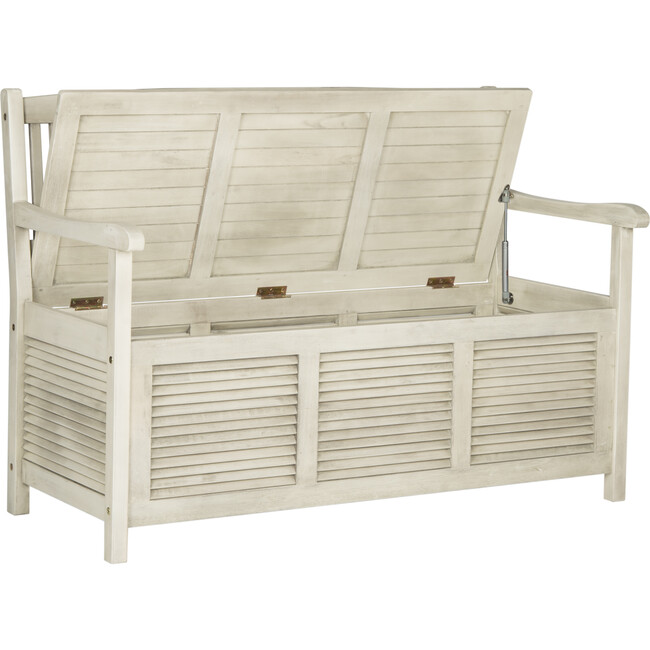 Brisbane Storage Bench, Whitewashed - Outdoor Home - 3