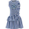 Striped Dress, Blue - Dresses - 1 - thumbnail