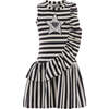 Striped Dress, Black - Dresses - 1 - thumbnail