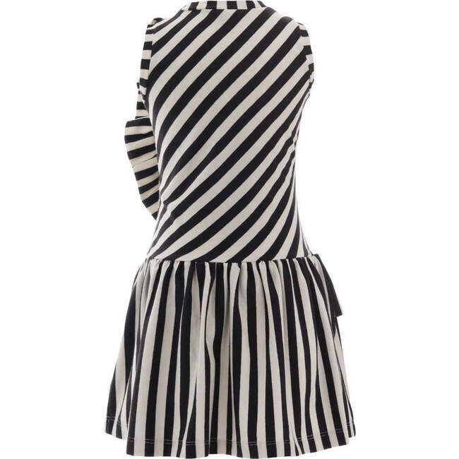 Striped Dress, Black - Dresses - 2