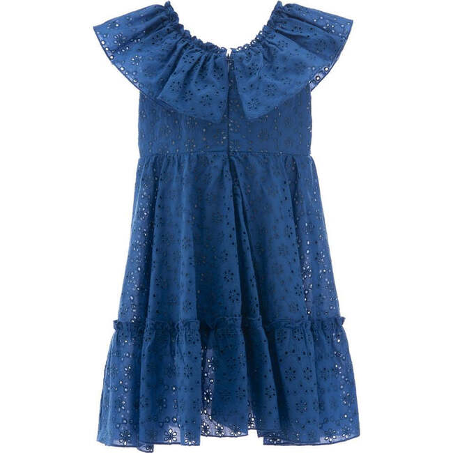 Eyelet Dress, Blue - Dresses - 2