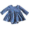 Long Sleeve Bubble Romper, Navy Ice Cream - Rompers - 1 - thumbnail
