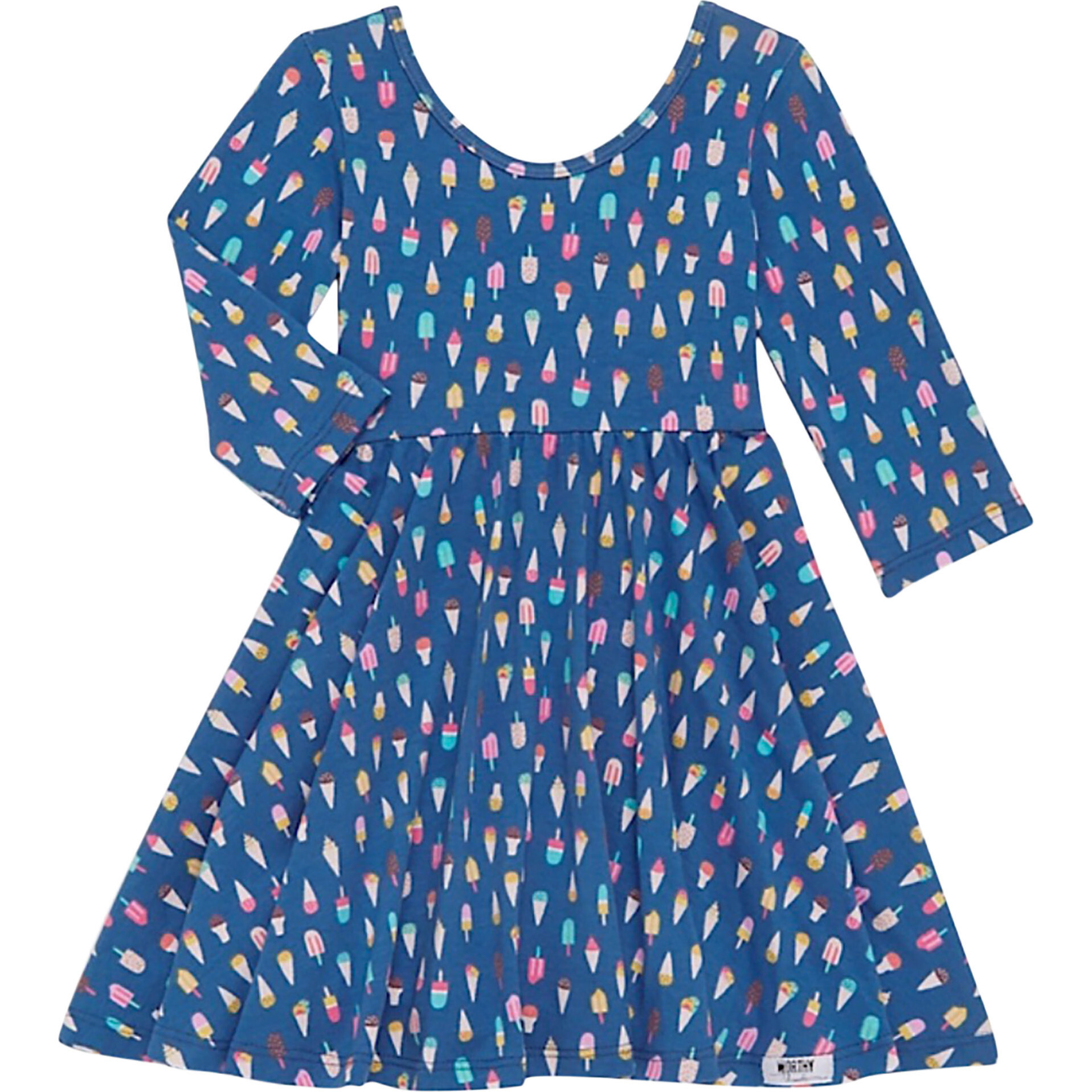 Twirly Dress, Navy Ice Cream - Dresses - 1