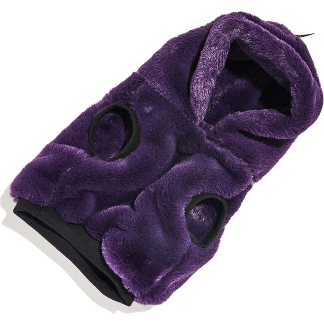 Faux Fur Dog Hoodie, Purple