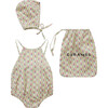 Lavendula Baby Set, Trellis Flower Print - Rompers - 1 - thumbnail