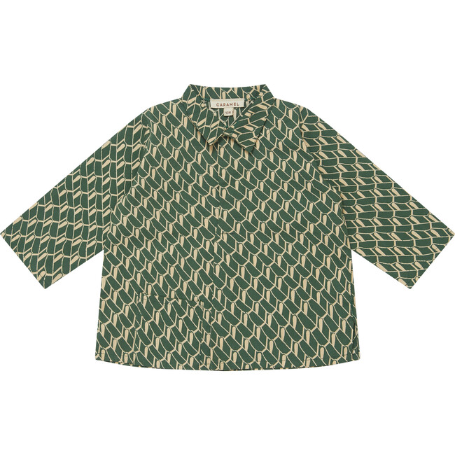 Piper Baby Shirt, Emerald Geo Print