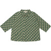 Piper Baby Shirt, Emerald Geo Print - Shirts - 1 - thumbnail