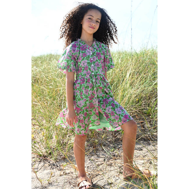 Kids Poppy Dress, Melodic Floral Patina - Dresses - 6