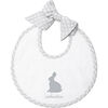 Easter Monogram Newborn Bib, Grey Gingham - Bibs - 1 - thumbnail