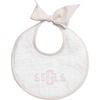 Easter Monogram Newborn Bib, Dusty Pink Gingham - Bibs - 1 - thumbnail