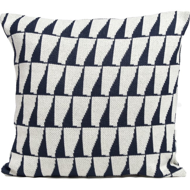 Indoor/Outdoor Tikku Pillow, Ivory/Marine