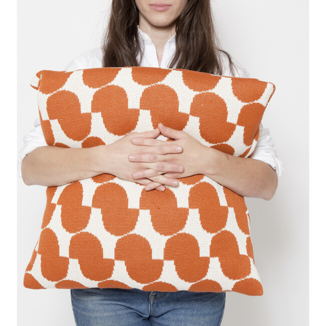 Indoor/Outdoor Juki Pillow, Ivory/Orange