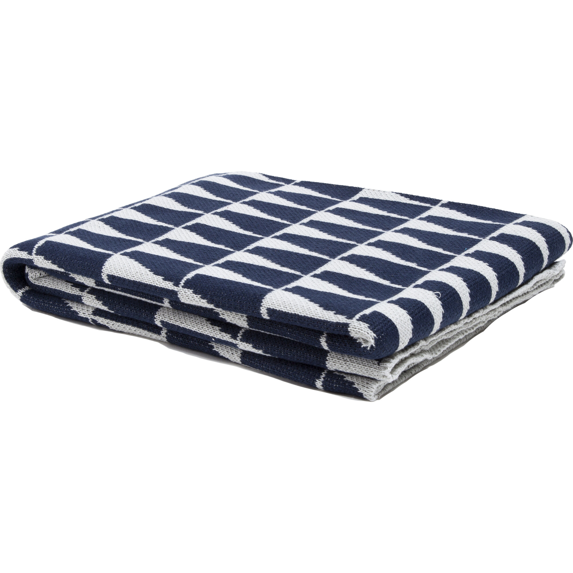 Indoor/Outdoor Tikku Throw, Ivory/Marine - Throws - 1