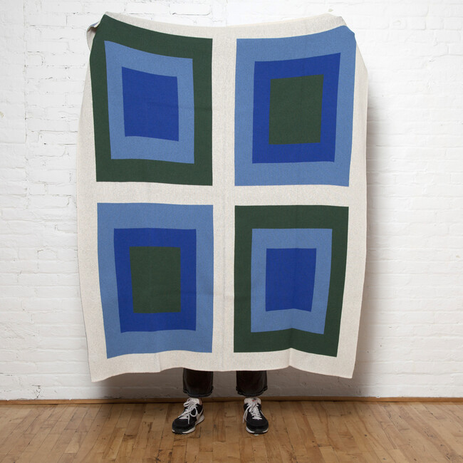 Bauhaus Cotton/Poly Throw, Hunter/Royal - Throws - 2